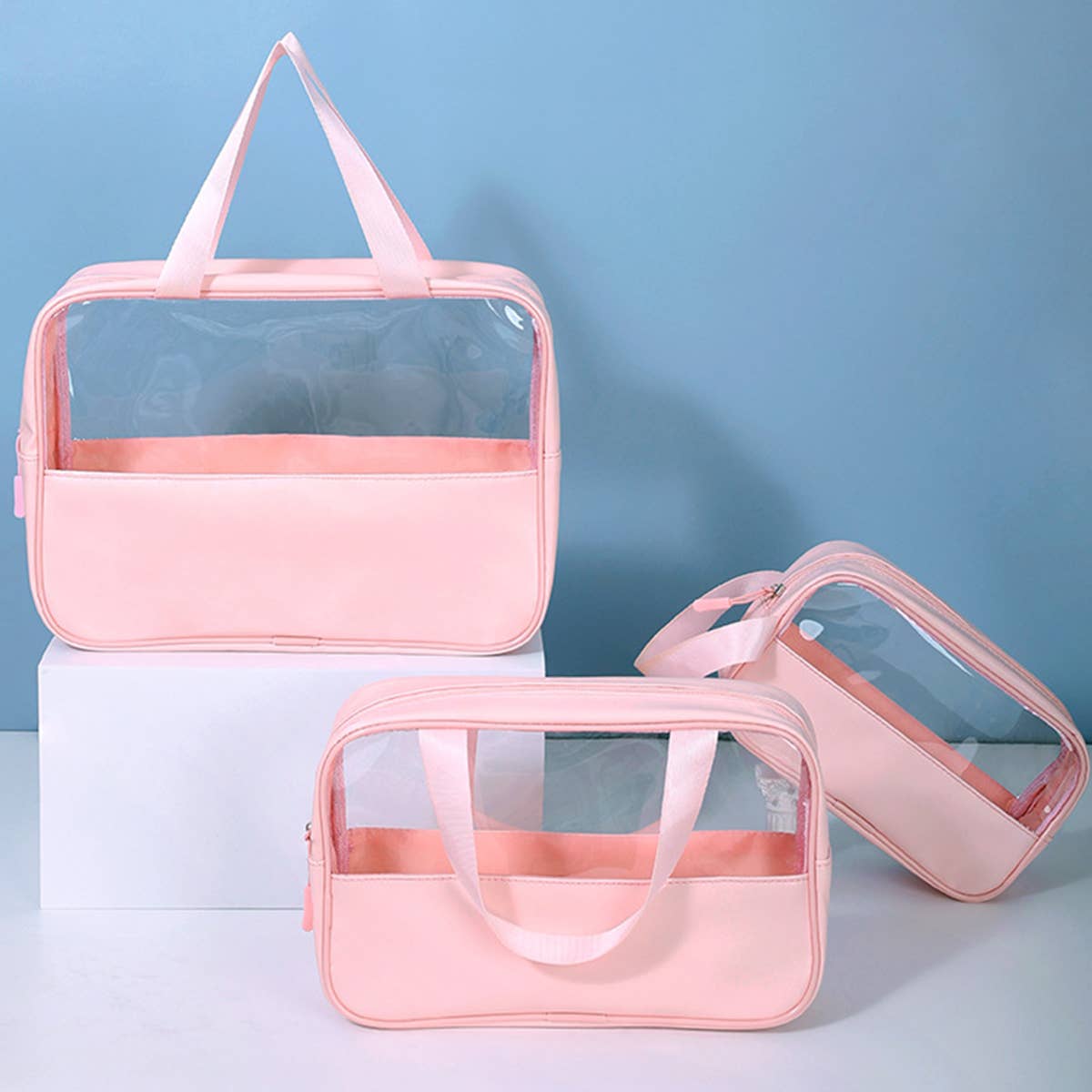 3SET PORTABLE TRANSPARENT WATERPROOF WASH BAG_CWAB0549