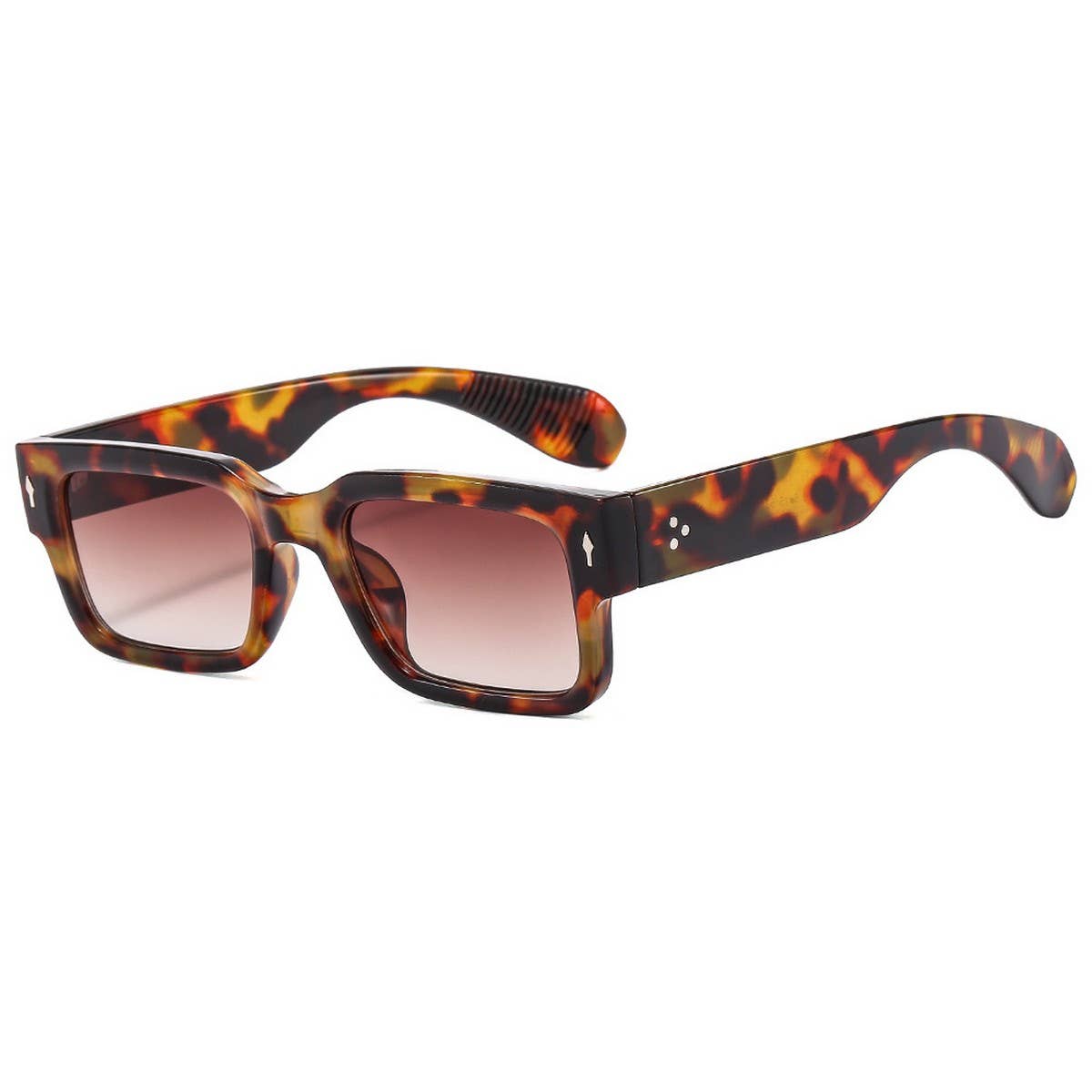STUDDED SQUARE PC FRAME SUNGLASSES UNISEX_CWASG1156