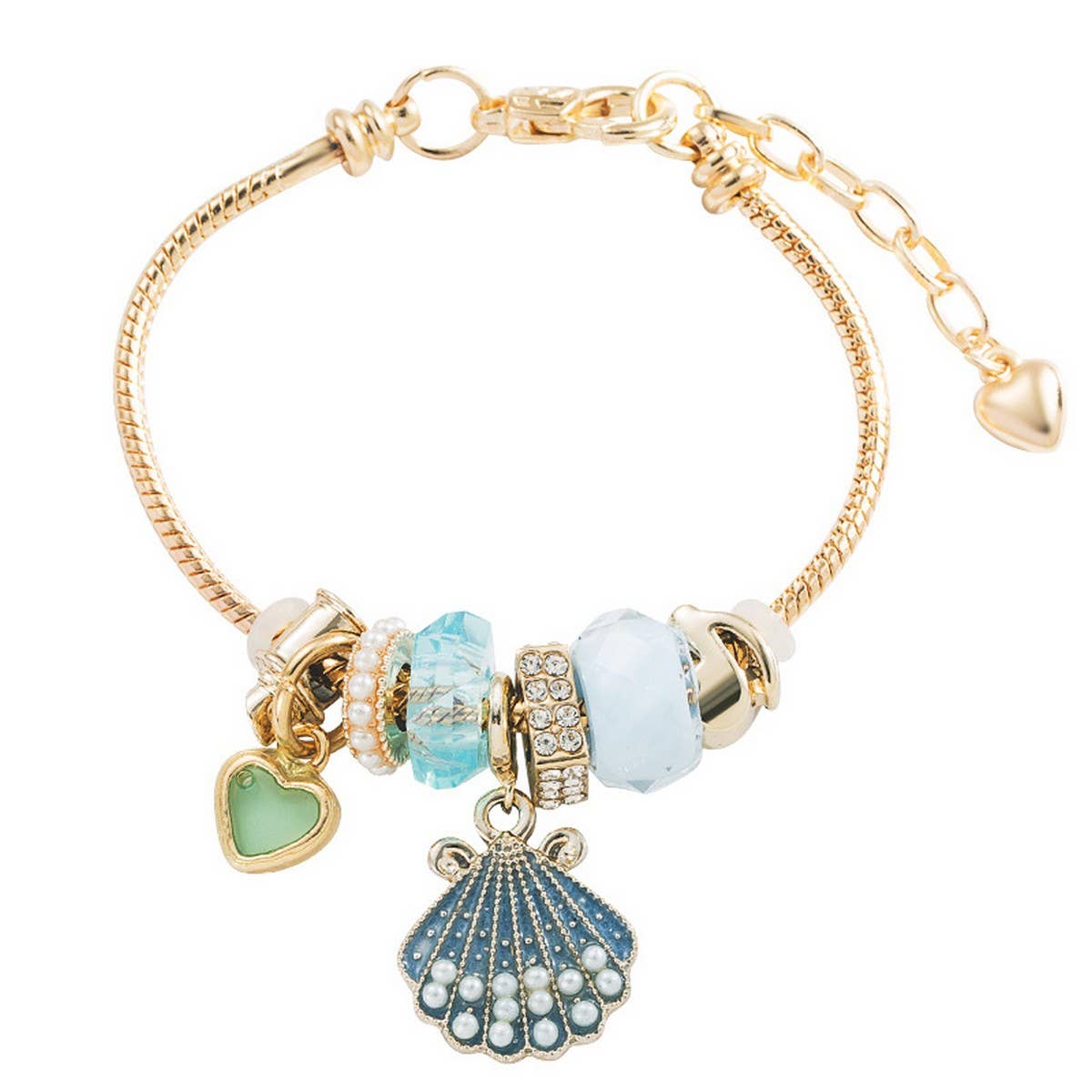 GOLD ALLOY ADJUSTABLE PEARL SHELL BRACELET_CWMM8501