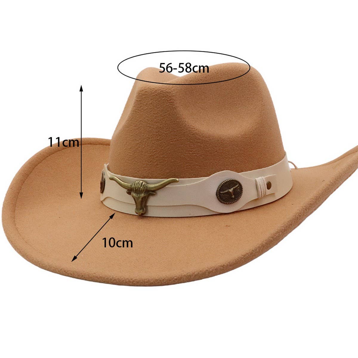 Western Ethnic Felt Cowboy Fedora Hat_Cwah04428
