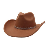 Western Ethnic Felt Cowboy Fedora Hat_Cwah04408