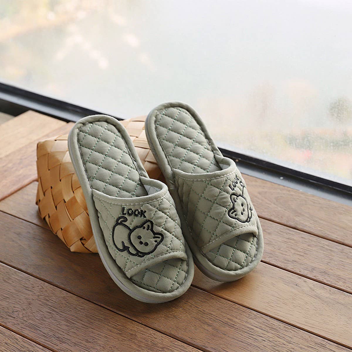 CUTE CAT COTTON HANDMADE THICK SLIPPERS_CWSHF0186