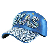 TEXAS LETTER RHINESTONE BASEBALL CAP SUN HAT_CWAH1077
