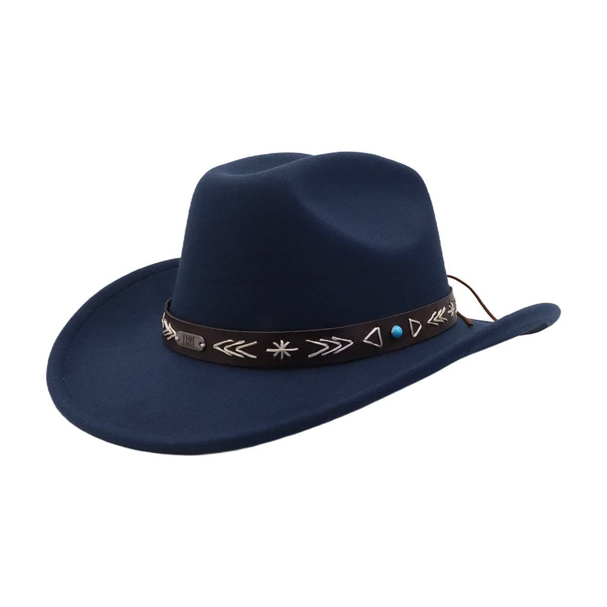 MEN WOMEN WOOL COWBOY FEDORA HAT ETHNIC STYLE_CWAH04498
