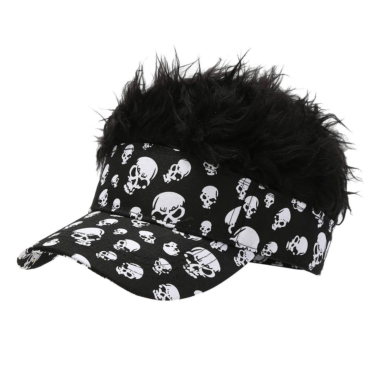 HALLOWEEN SKULL PERSONALIZED WIG BASEBALL CAP_CWAB2928