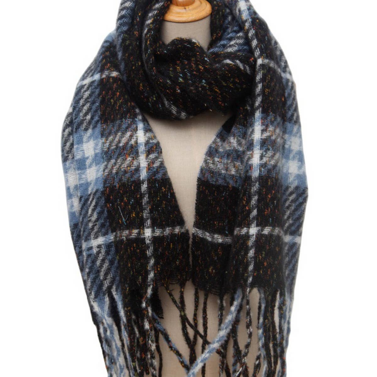 NEW TASSEL CHECKERED SCARF FOR FALL WINTER_CWASC0869