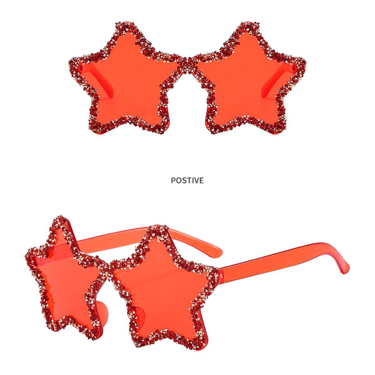 FRAMELESS HAND PAINTED DIAMOND STAR SUNGLASSES_FRAMELESS HAN