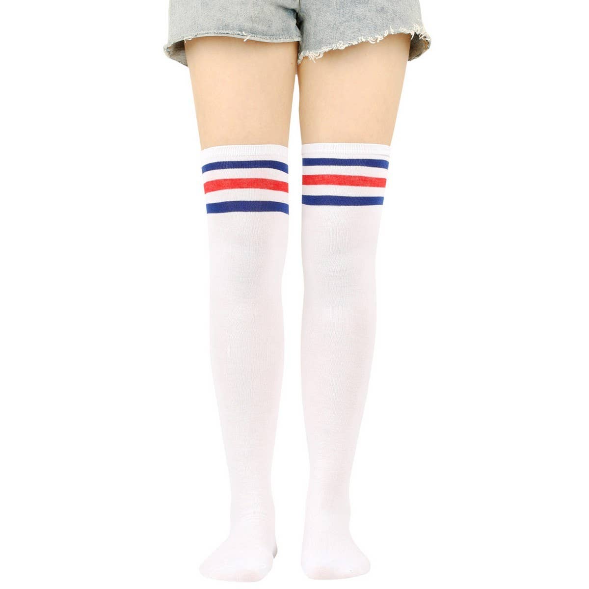 Cwmm10069_Women Three-Stripe Knee-High Socks
