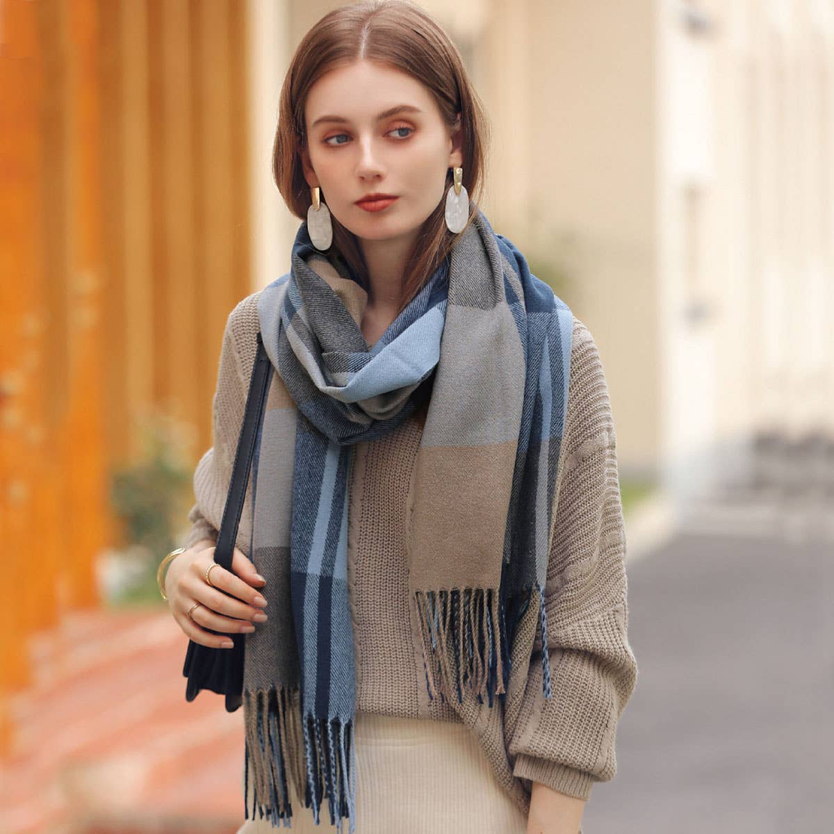 PLAID WINTER SCARF SOFT THICK FRINGE SHAWL 2025_CWASC0168