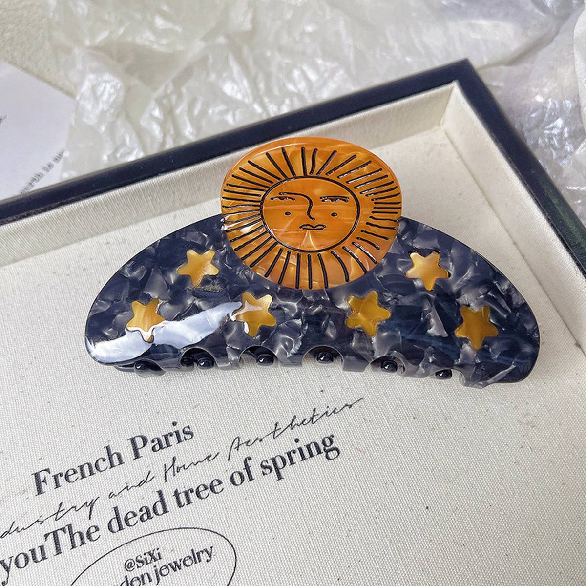 SUNFLOWER SNAIL ACETATE HAIR CLAW CLIP AESTHETIC_CWAHA1329