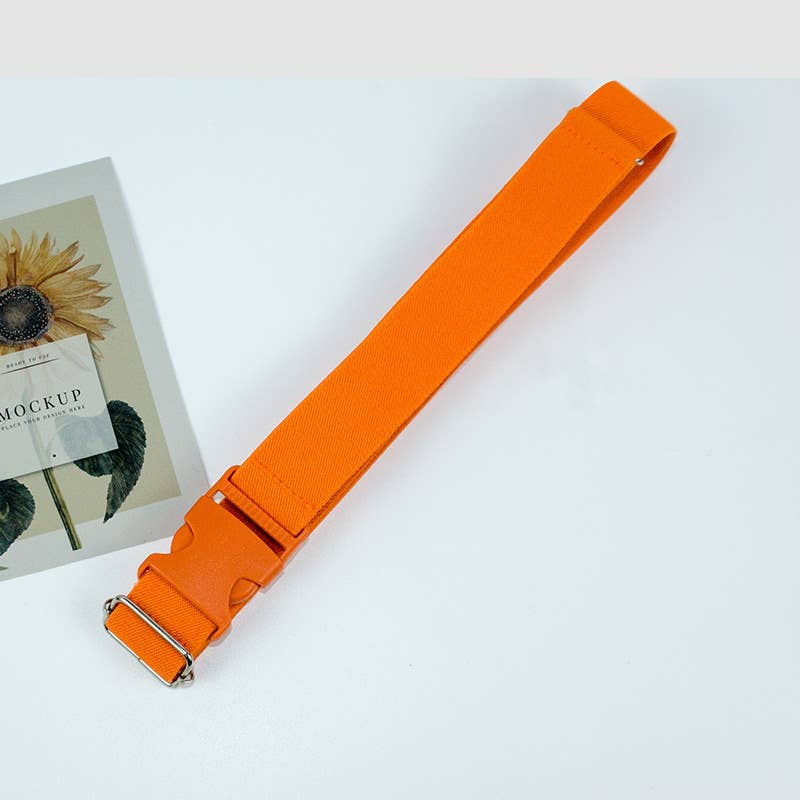 BUCKLE ADJUSTABLE SOLID COLOR BRAIDED BELT_CWABE0682