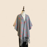 Polka Dot Tassel Shawl Women Vintage Wintercape_Cwocasl00092