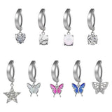 SIMPLE CURVED SMOOTH BUTTERFLY STAR BELLY RING_CWMM9467