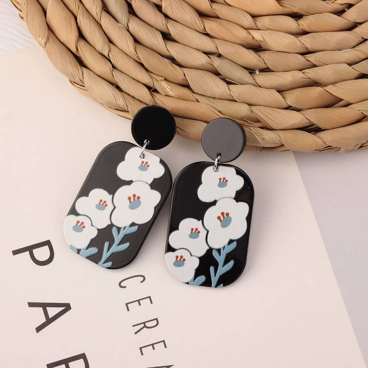 SWEET GIRL COLORFUL FLOWER ACRYLIC EARRINGS_CWAJE3993