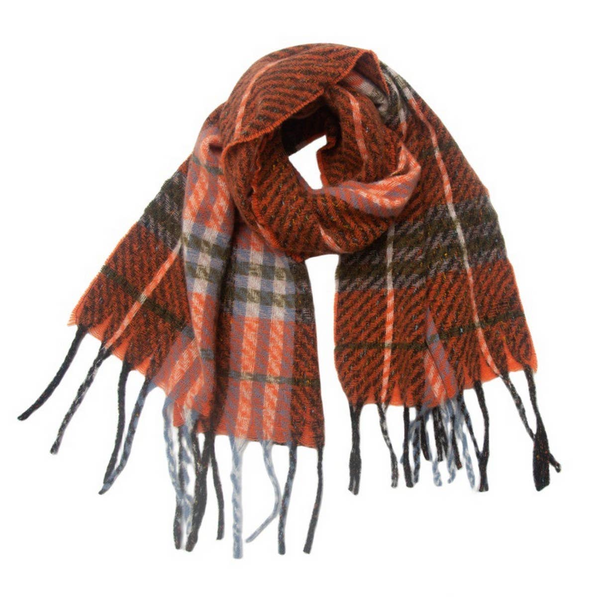 NEW TASSEL CHECKERED SCARF FOR FALL WINTER_CWASC0869
