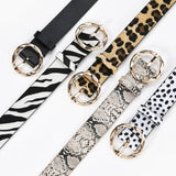 Cwabe0384_Snake Print Leopard Zebra Print Milk Print Belt