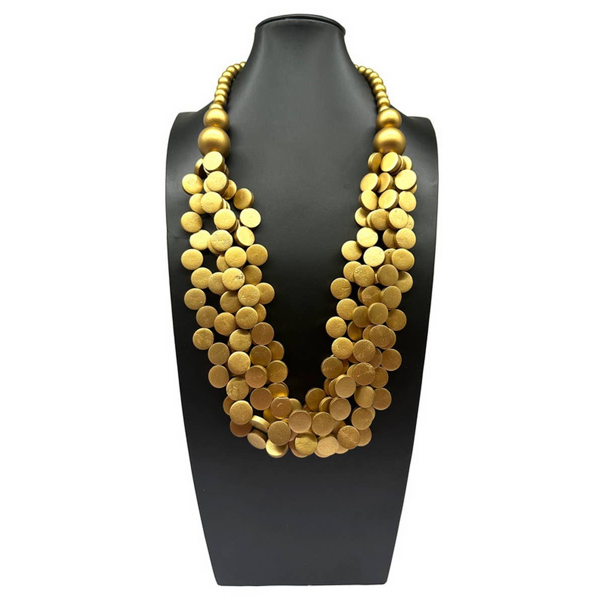 COLORFUL WOODEN BEADS MULTI LAYERED BEADED NECKLACE_CWMM4973