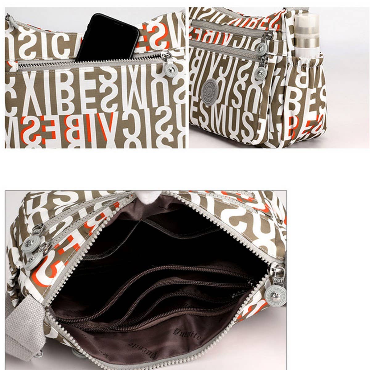 SIMPLE NYLON PRINTED CROSSBODY SHOULDER BAG_CWASC1727