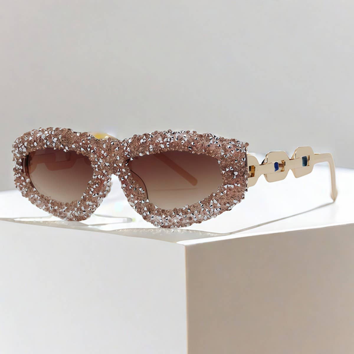PERSONALIZED METAL CHAIN DIAMOND SMALL SUNGLASSES_CWASG0793