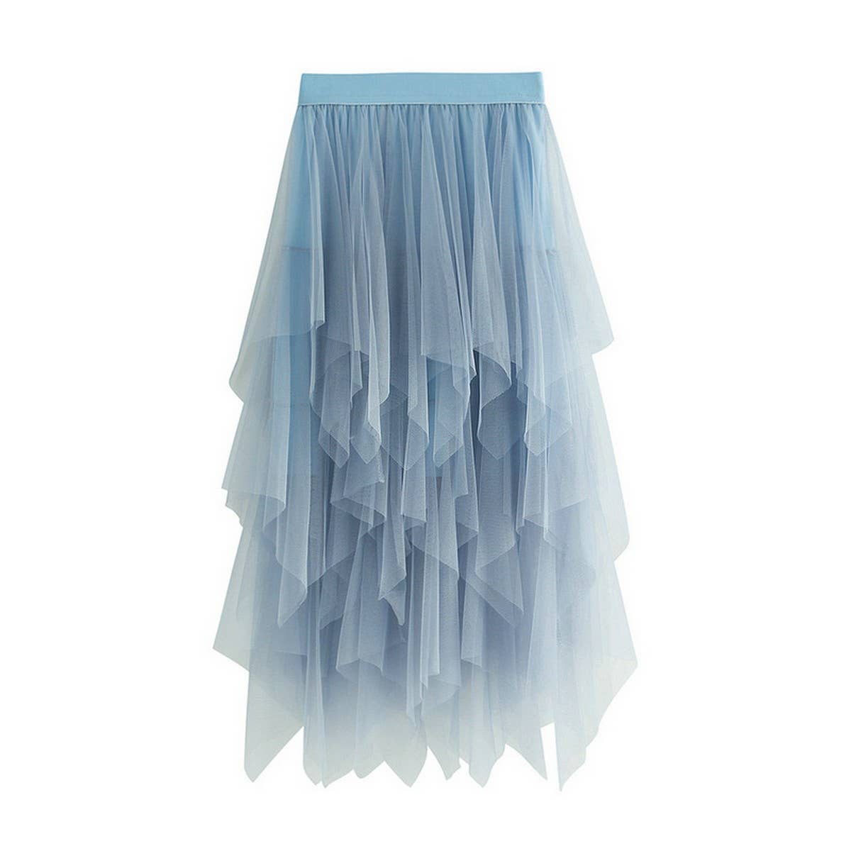 ASYMMETRICAL TULLE HIGH WAIST MIDI SKIRT_CWBMS0398