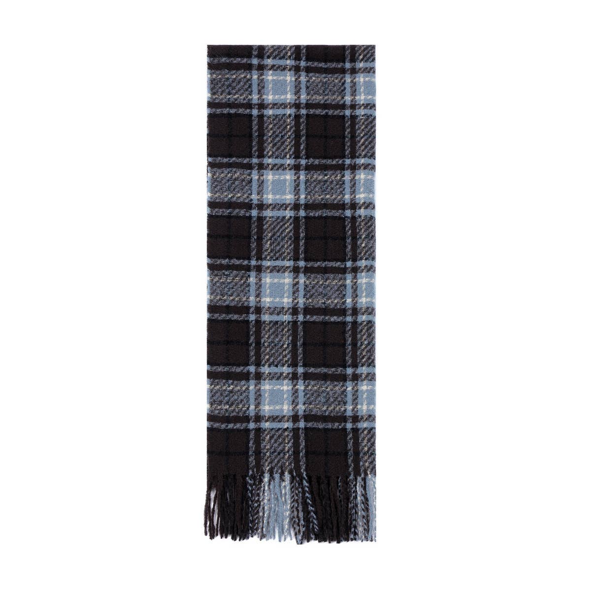 AMAZON HOT SELLER FAUX WOOL BLUE PLAID SCARF SHAWL_CWASC1277