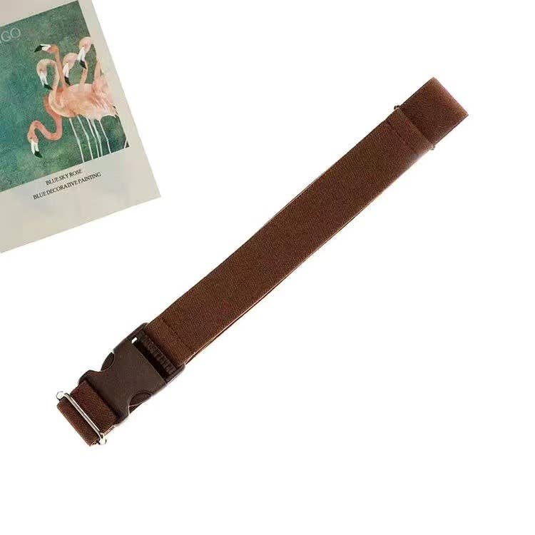 BUCKLE ADJUSTABLE SOLID COLOR BRAIDED BELT_CWABE0682