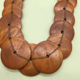 FASHION ROUND WOOD SLICE ADJUSTABLE NECKLACE_CWMM4863