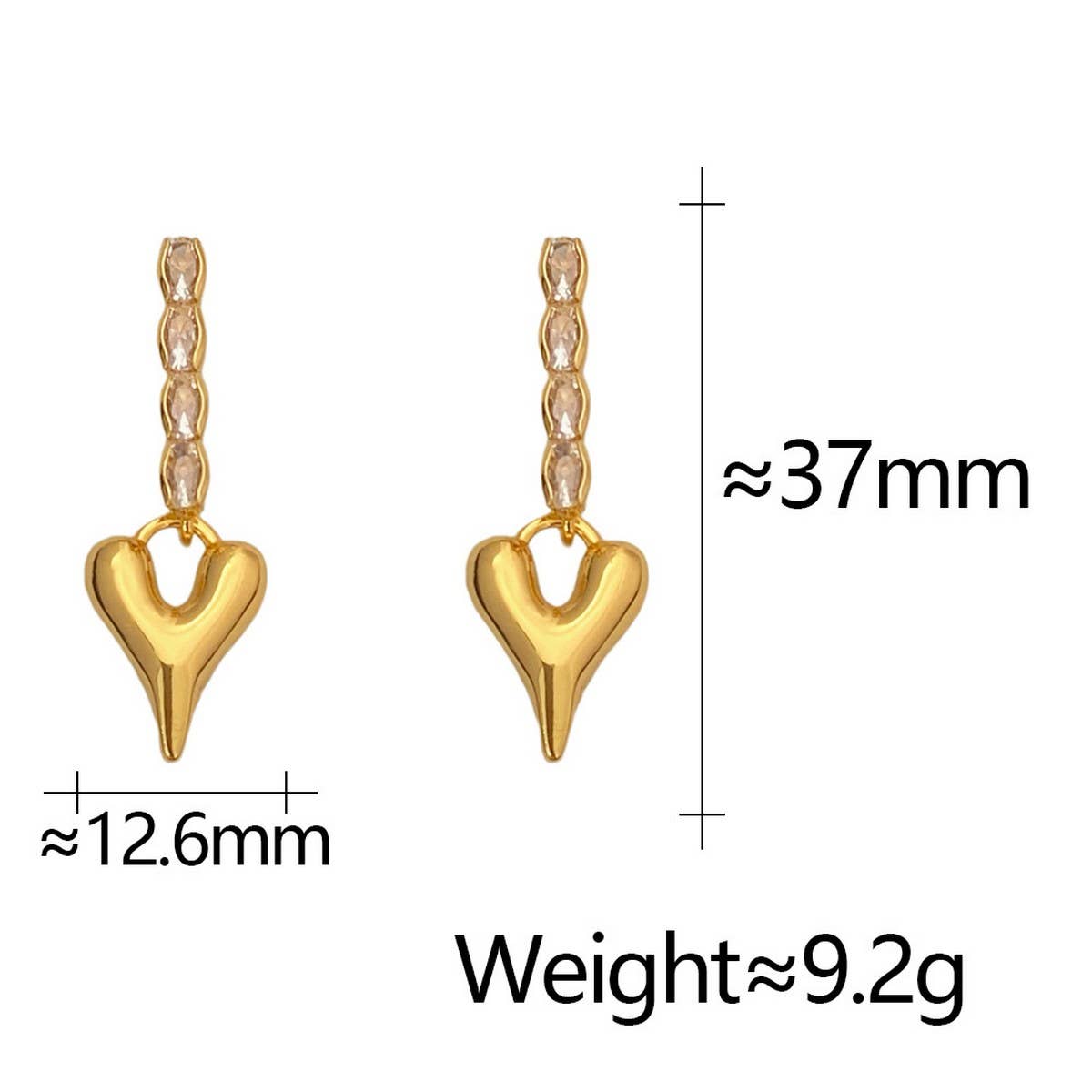 Valentines Day High-End Heart Pendant Earrings