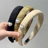 TEMPERAMENT LOVE HEART PLEATED HEADBAND_CWAHA2842