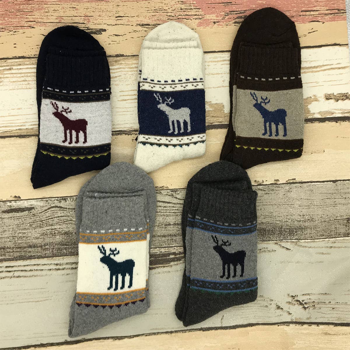 5 PAIRS OF CASUAL THICK COTTON SOCKS_CWMS0682