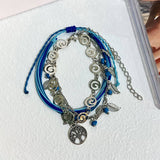 BOHO TASSEL ANKLET SET TREE OF LIFE LEAF CHARMS_CWMM6355