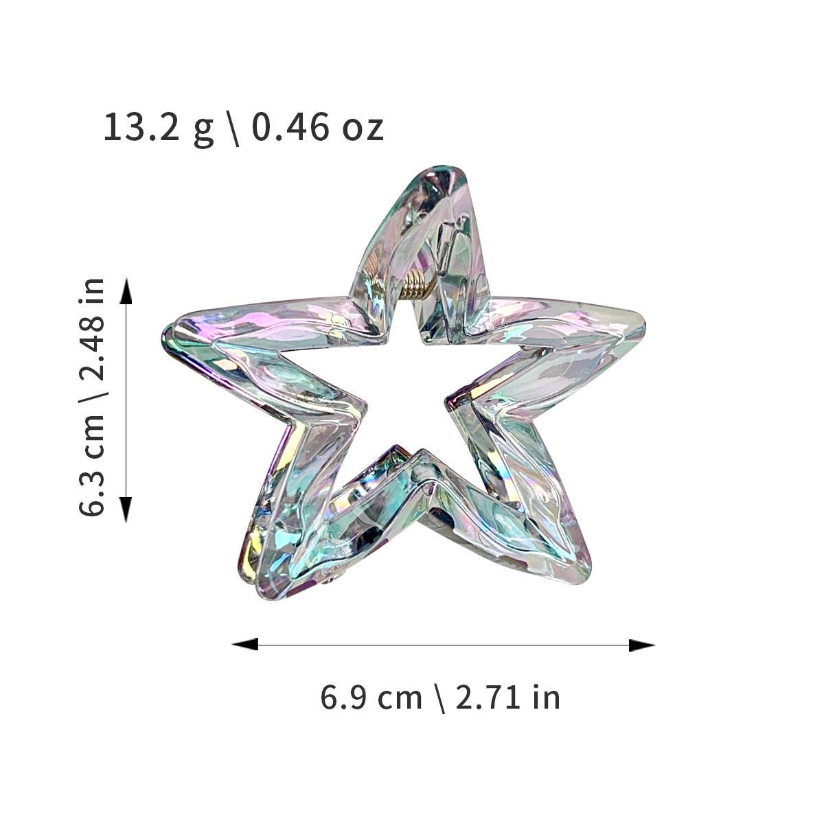 Crystal Candy-Colored Five-Pointed Star Grab Clip