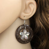 SIMPLE AND FASHIONABLE HOLLOW BLACK SHELL EARRINGS_CWMM4256