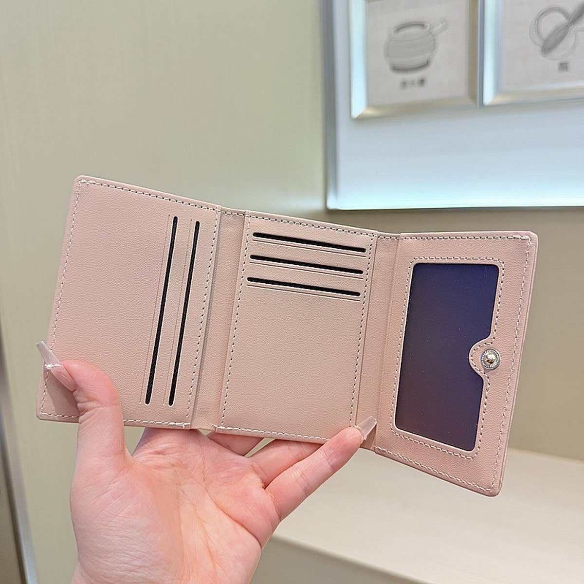 Minimalist Solid Color Mini Trifold Wallet_Cwab06213