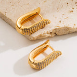 GOLD PLATED HOOP EARRINGS TRENDY STYLE_CWMM8527