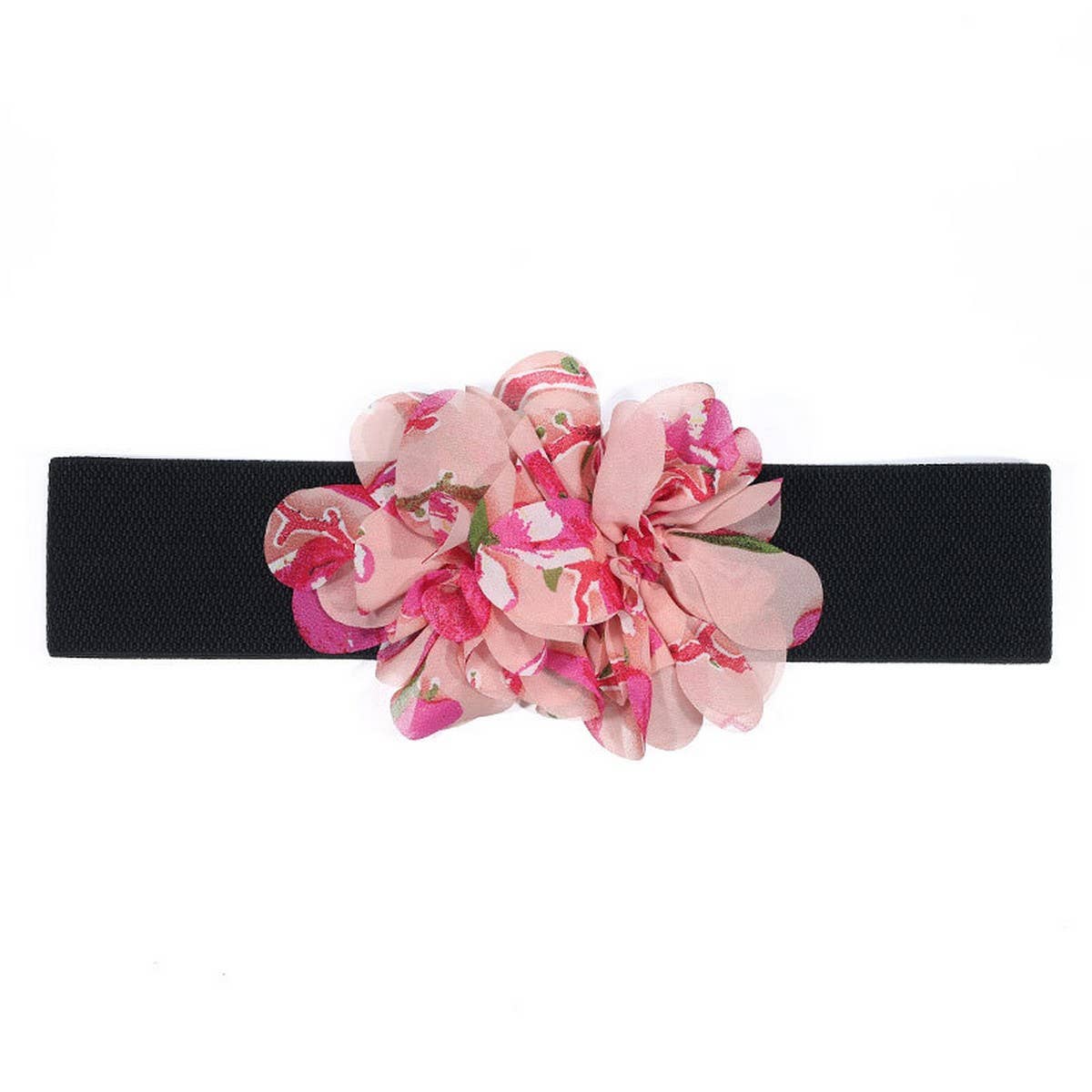 HANDMADE FLORAL ELASTIC WAIST BELT FOR DRESSES_CWMM6415