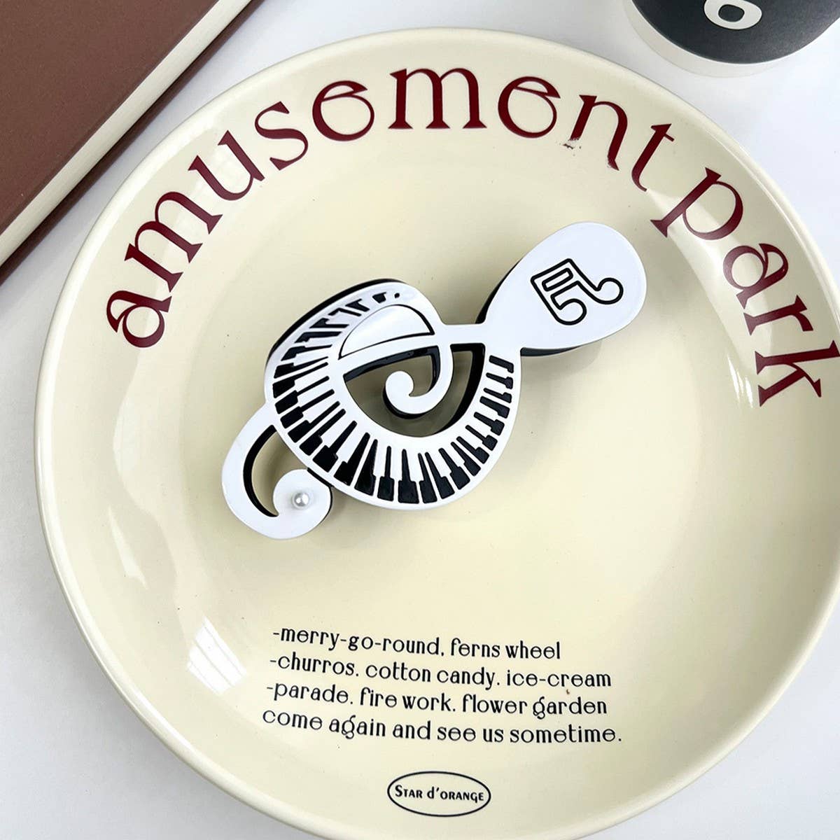 MUSIC NOTE HAIR CLAW ACETATE PIANO SAX DESIGN_CWAHA5754