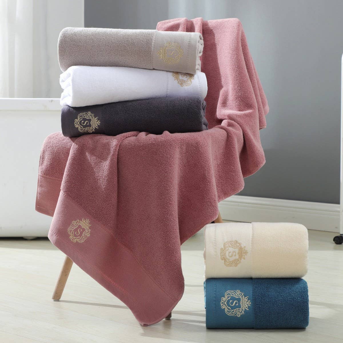 ABSORBENT THICK HOUSEHOLD COTTON TOWEL BATH TOWEL_CWMM2273