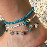 BOHO TURQUOISE STARFISH ANKLET HANDMADE CHARM_CWMM6345