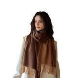100% WOOL DOUBLE SIDED SCARF WARM UNISEX SHAWL_CWASC2306