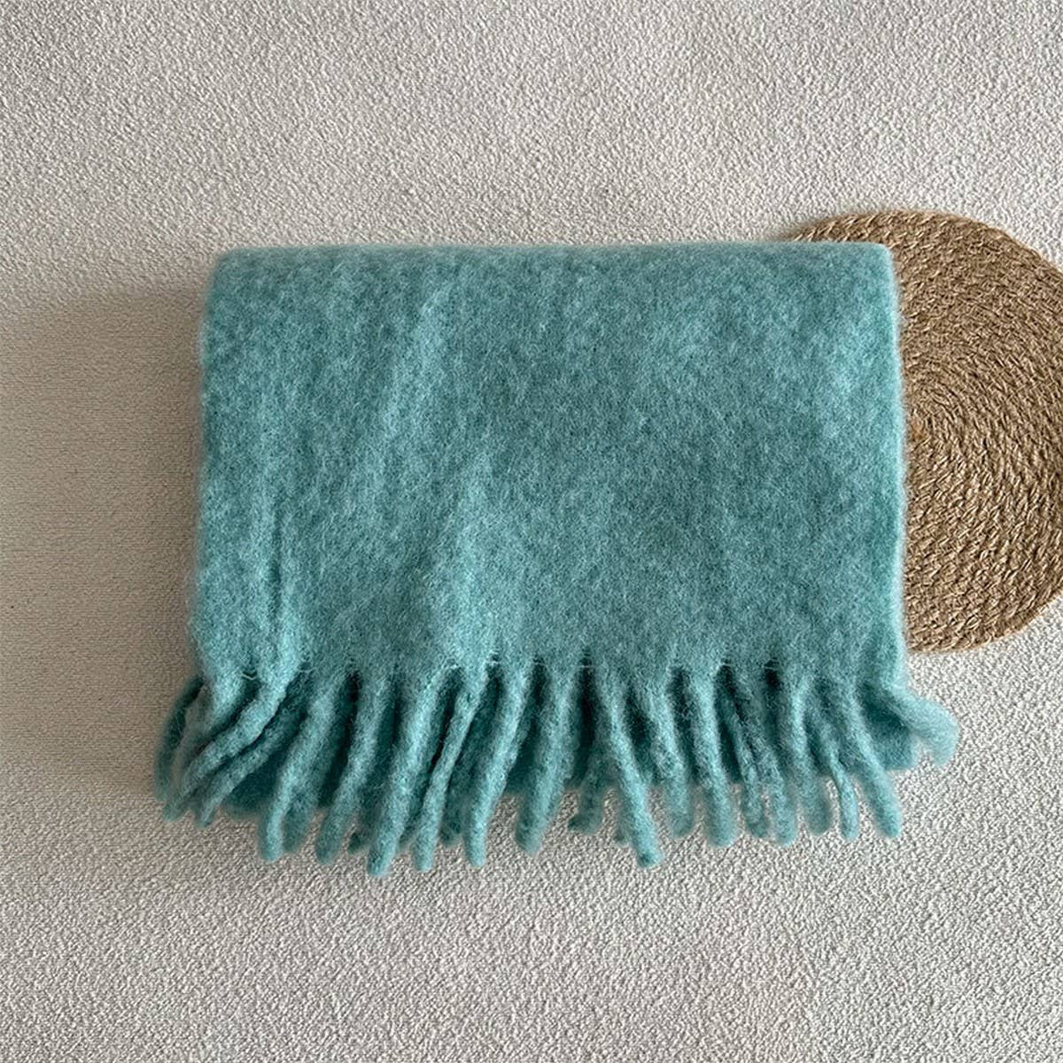 SOFT MERINO WOOL SOLID SCARF WHITE WINTER WRAP_CWASC2294