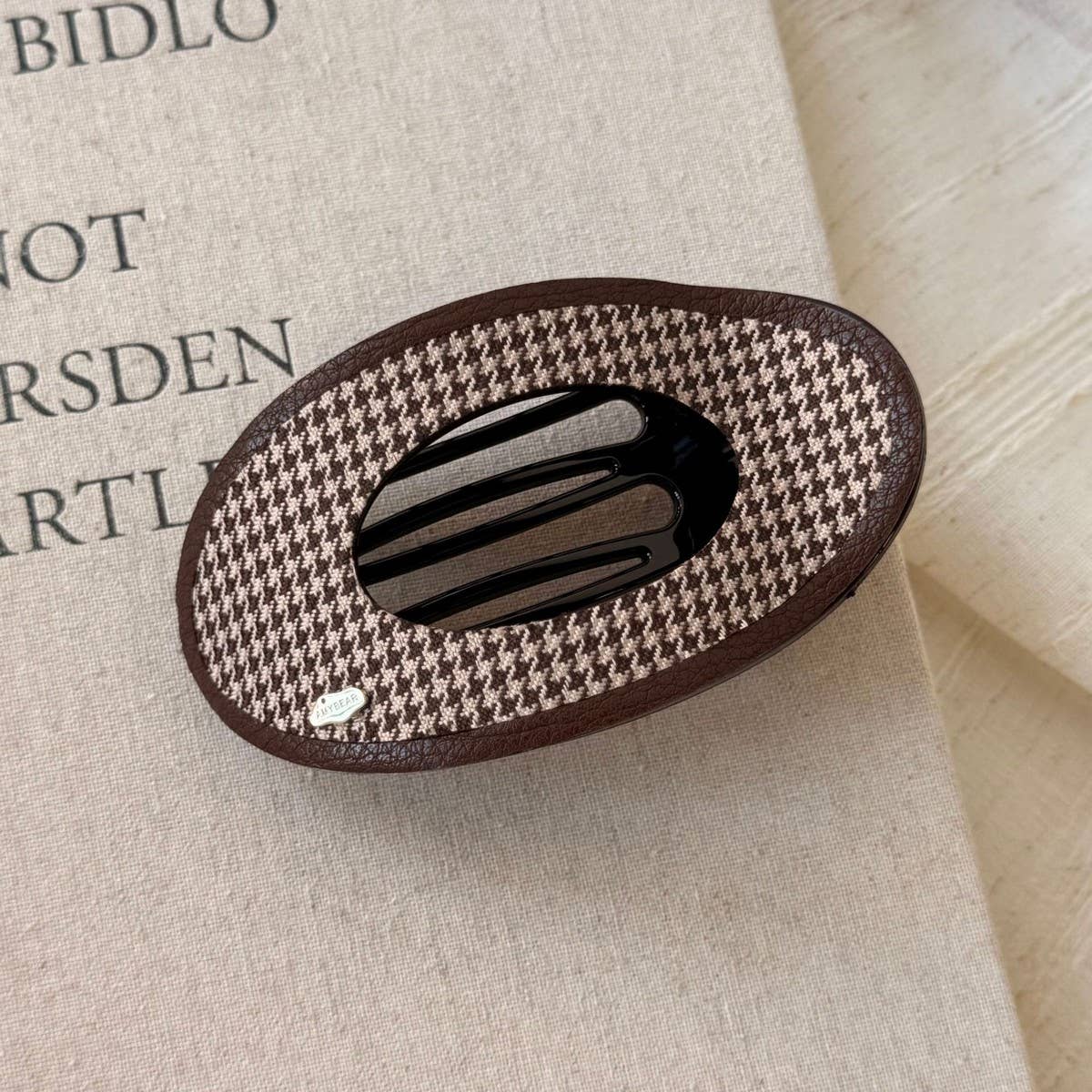 Leopard Houndstooth Hair Clip Chic Side Pin_Cwaha07916