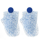 LONG DYED FABRIC HEART EARRINGS HANDMADE STYLE_CWMM6260