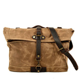 MENS OUTDOOR WAXED CANVAS SATCHEL BAG_CWAB5564