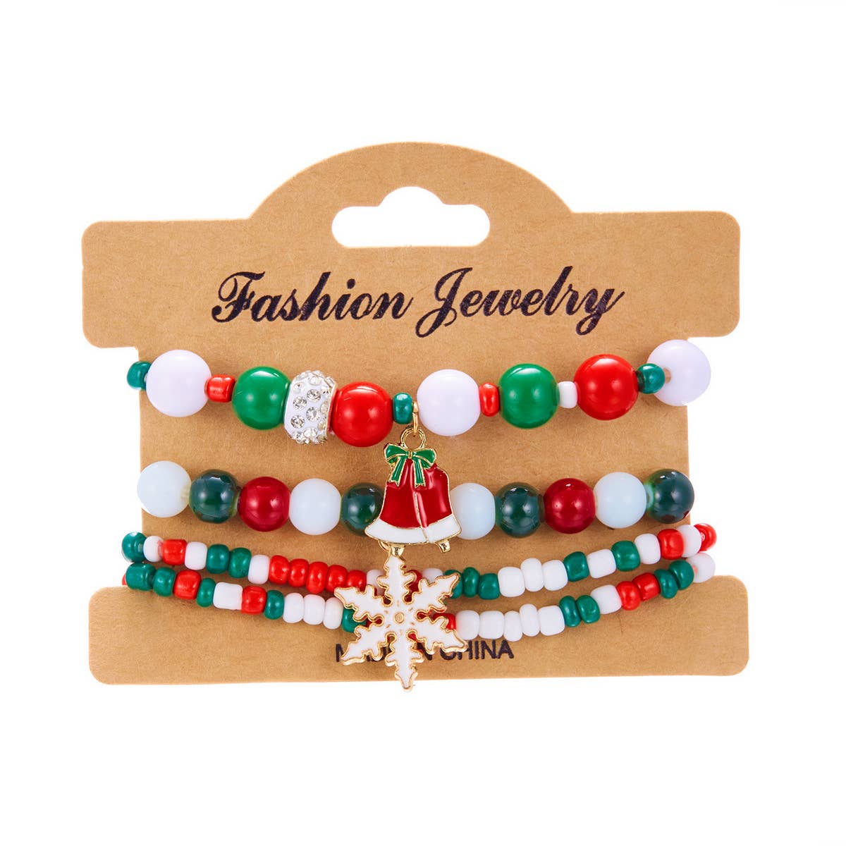 COLORFUL DIAMOND STUDDED SNOWFLAKE ELASTIC BEADS_CWAJE2382