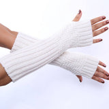 Simple Solid Color Striped Half Finger Gloves_Cwag0090