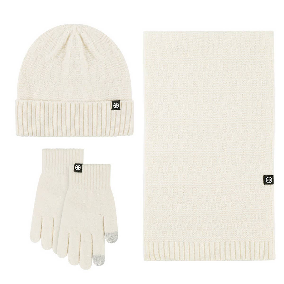 KNITTED GLOVES SCARF HAT WOOL THREE PIECE SET_CWMM2778