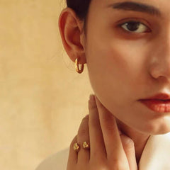 FASHIONABLE GOLD AND SILVER PLATED EARRINGS_CWASC1673