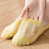 Women'S Solid Color Hollow Mesh Boat Socks_Cwms2036