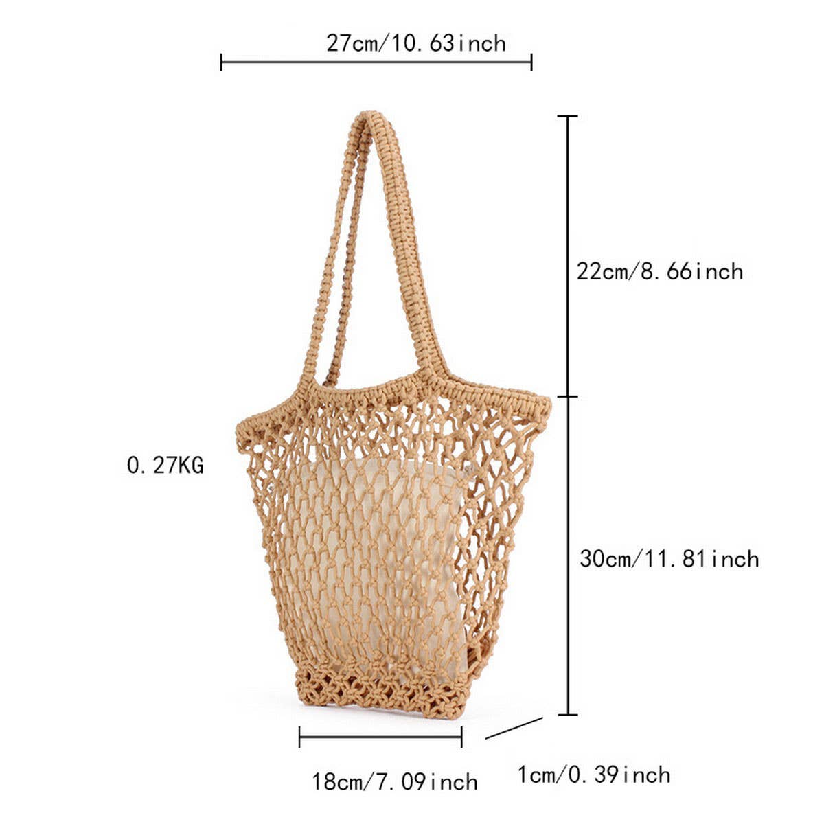 SIMPLE COTTON THREAD HAND WOVEN SHOULDER BAG_CWAB4681